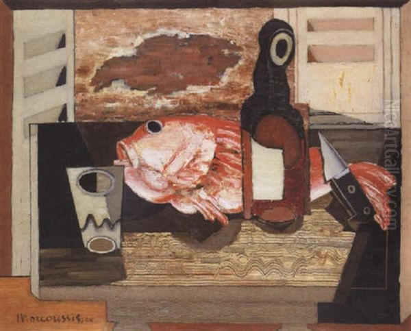 Le Rouget Oil Painting by Louis Marcoussis