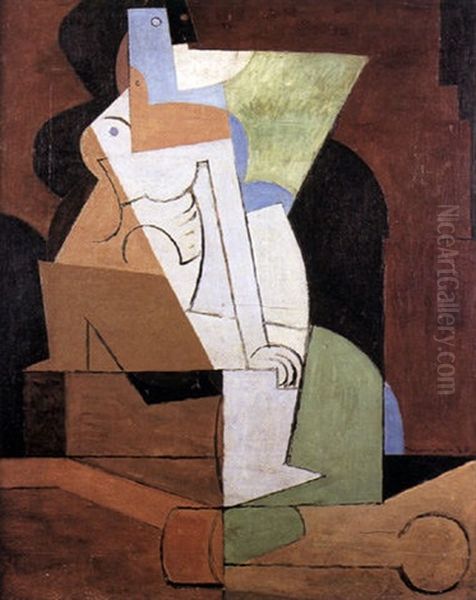 Deux Figures Et Ancre Marine Oil Painting by Louis Marcoussis