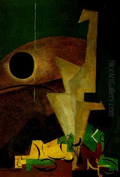 Composition Au Soleil Noir Oil Painting by Louis Marcoussis