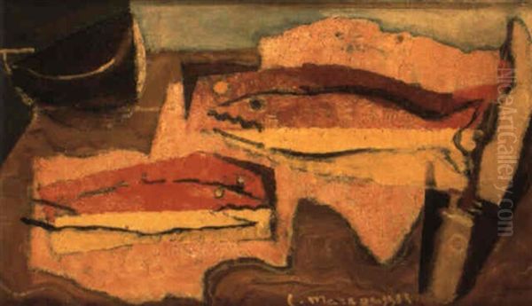 Nature Morte Aux Poissons Oil Painting by Louis Marcoussis