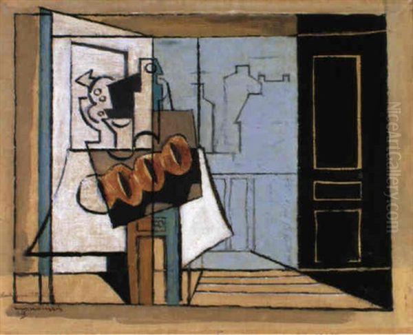 Lundi Oil Painting by Louis Marcoussis