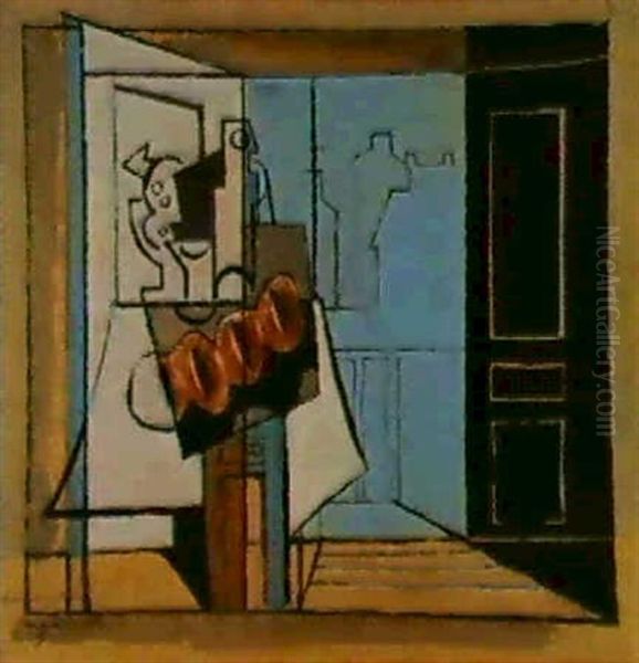 Lundi - La Fenetre Ouverte Oil Painting by Louis Marcoussis