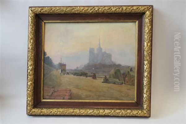 Notre Dame Depuis Le Quai De La Tournelle Oil Painting by Victor Marec