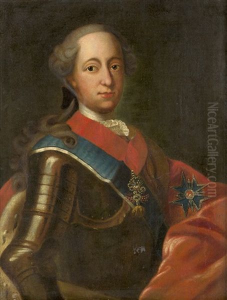 Bildnis Maximilian Iii. Joseph, Kurfurst Von Bayern (1727-1777) Mit Dem Orden Des Goldenen Vlies Und Dem Bruststern Des Ordens Vom Heiligen Georg Oil Painting by George de Marees