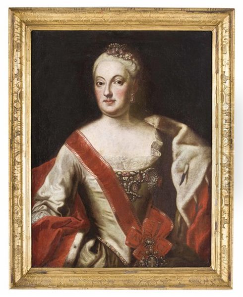 Dreiviertelportrat Der Kurfurstin Maria Anna Sophie Von Bayern Oil Painting by George de Marees