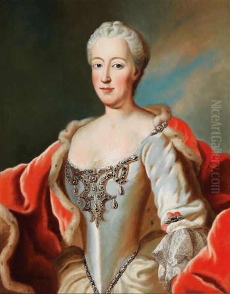 Portrait Of Princess Maria Anna Josepha Augusta Of Bavaria by George de Marees