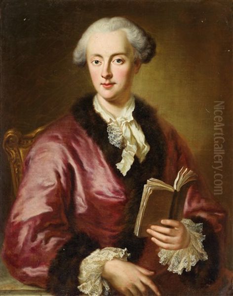 Portrait Of Count Gotthelf Adolf Of Hoym (1731-1783) Oil Painting by George de Marees