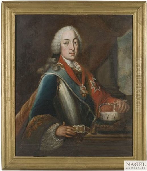 Portrait Des Kurfursten Max Iii. Joseph Von Bayern (1727-1777) Und Seiner Gemahlin Maria Anna Sophia Von Sachsen (1728-1797) (pair) Oil Painting by George de Marees