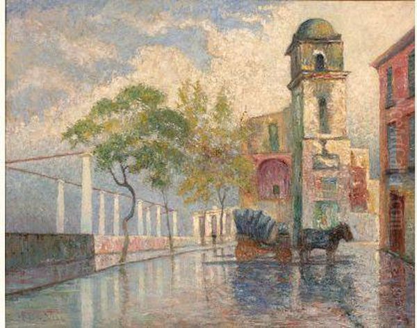 La Grande Place A Capri Oil Painting by Hendricus Bern-Klene