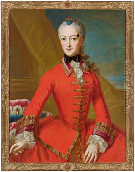 Bildnis Maria Anna Von Sachsen Oil Painting by George de Marees