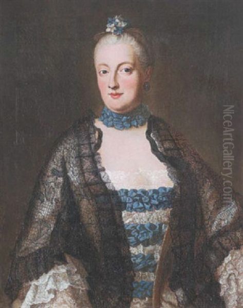 Maria Anna Sophie Von Sachsen, Kurfurstin Von Bayern, Die Gemahlin Des Kurfursten Maximilian Iii. Joseph Oil Painting by George de Marees