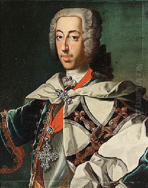 Portrait Of Clemens August, Duke Of Bavaria, Archbishop-elector Of Cologne, And Head Of The German Order Oil Painting by George de Marees