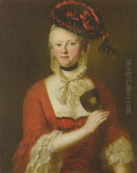 Bildnis Einer Jungen, Adligen Dame Im Karnevalskostum Oil Painting by George de Marees