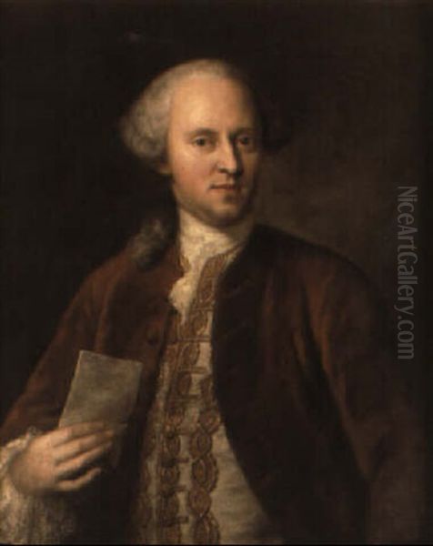 Portratt Av Johann Kaspar Von Lippert (1729-1800) Oil Painting by George de Marees