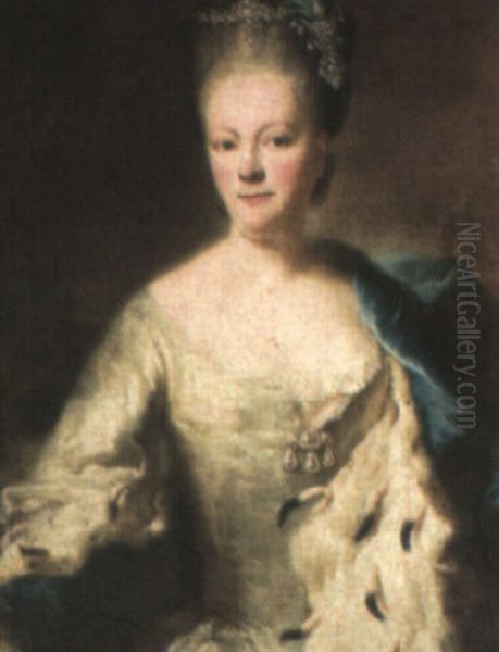 Portrait Of Josepha Hyacintha Grafin Von Parzie, Half-length Oil Painting by George de Marees