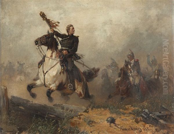 Die Eroberte Standarte Oil Painting by Hans von Marees