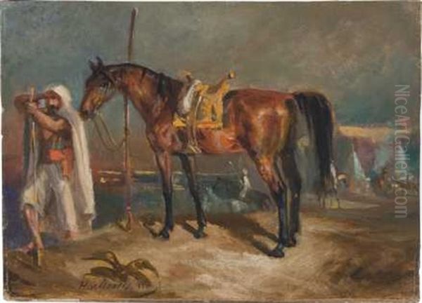 Araber Mit Pferd Oil Painting by Hans von Marees