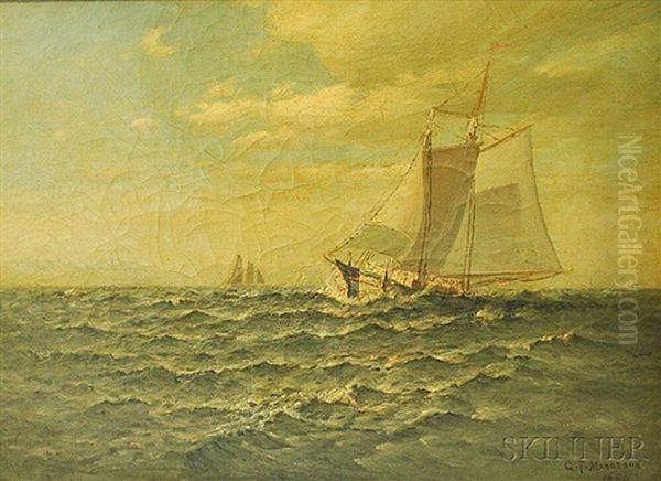 Schooner Under Sail Oil Painting by Gilbert Tucker Margeson