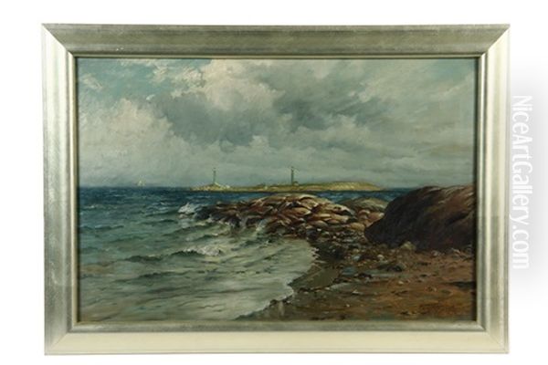 Twin Lights, Cape Ann, Mass Oil Painting by Gilbert Tucker Margeson