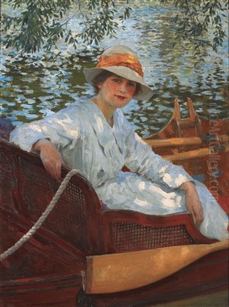 A Summer's Row Oil Painting by William Henry Margetson