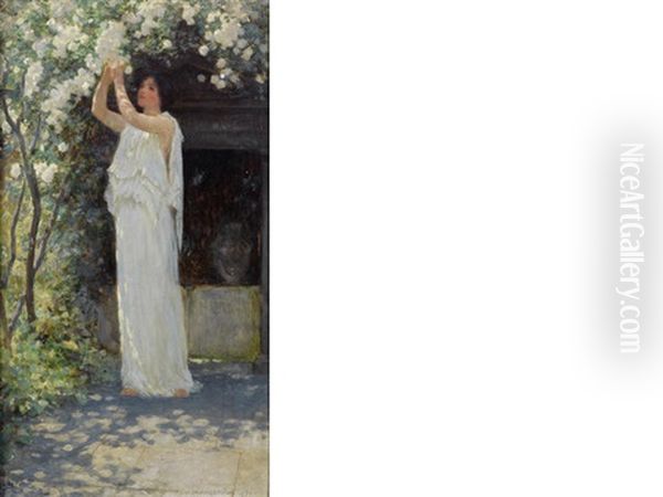 Springtime Oil Painting by William Henry Margetson