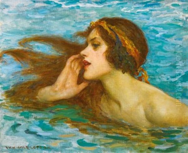 A Little Sea Maiden Oil Painting by William Henry Margetson