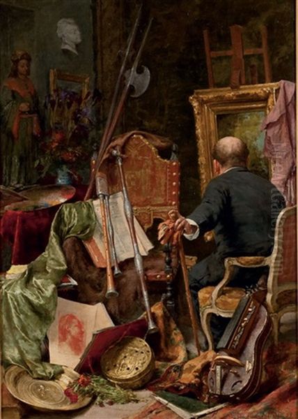 Atelier D'artiste Oil Painting by Eduard Hippolyte Margottet