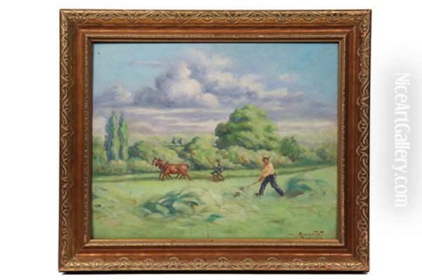 Summer Haying Oil Painting by Lucien Margottet