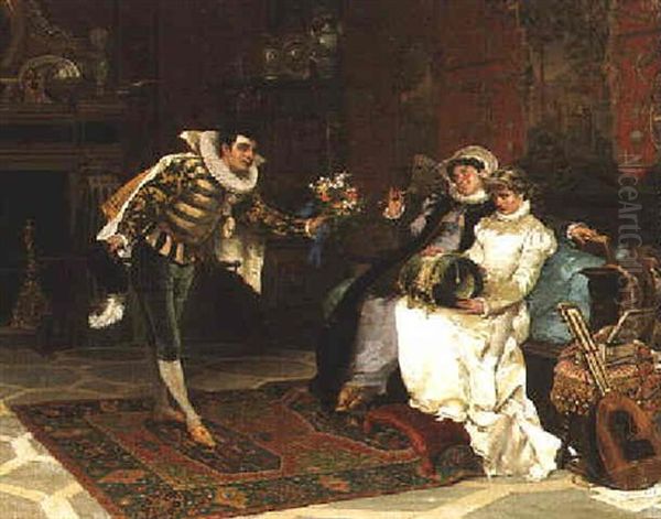 The Suitor Oil Painting by Cesare Mariani