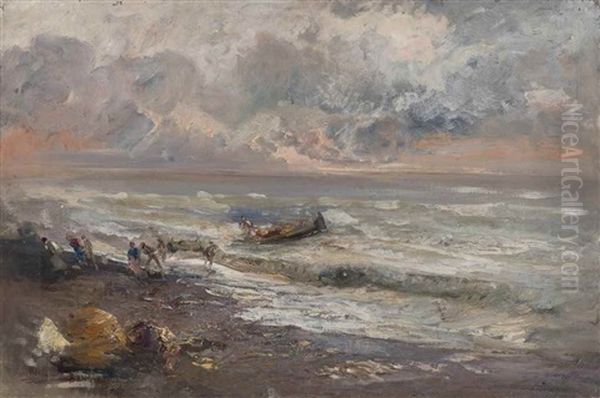 Rittorno Dalla Pesca, Bordighera Oil Painting by Pompeo Mariani