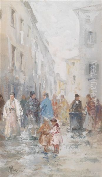 Strassenszene Oil Painting by Pompeo Mariani