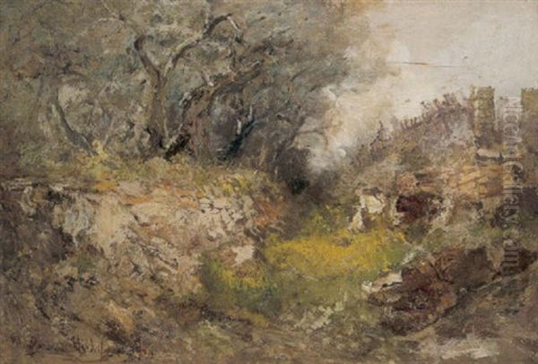 Paesaggio A Bordighera Oil Painting by Pompeo Mariani