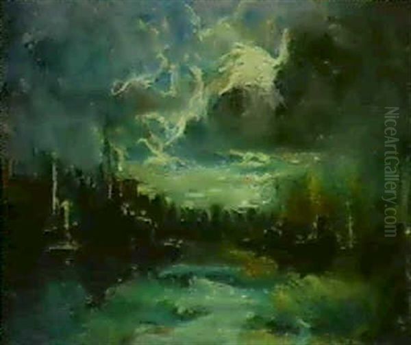 Temporale Notturno Oil Painting by Pompeo Mariani