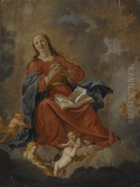 The Virgin Of The Cloud Oil Painting by Aert Jansz Marienhof