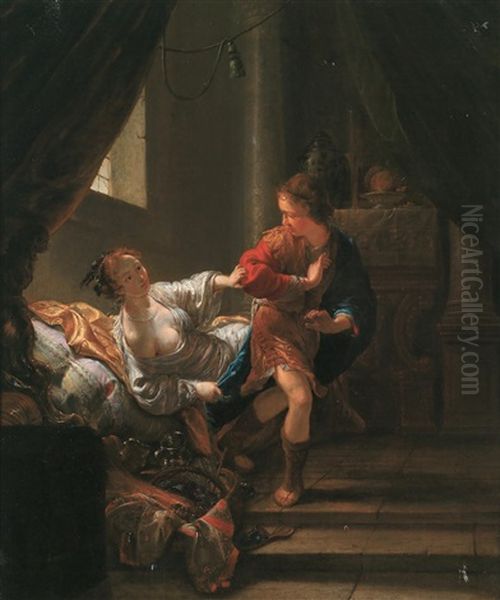 Joseph Und Die Frau Des Potiphar Oil Painting by Aert Jansz Marienhof