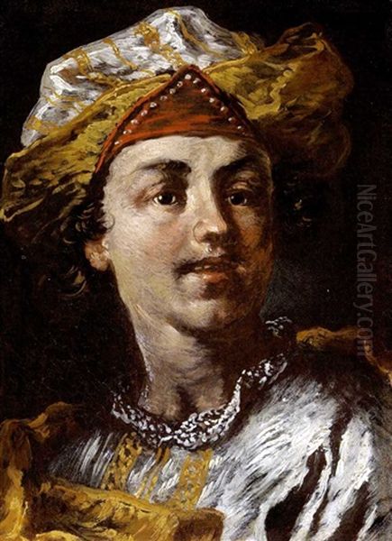 Testa Di Giovinetto Con Turbante Oil Painting by Jacopo di Paolo Marieschi