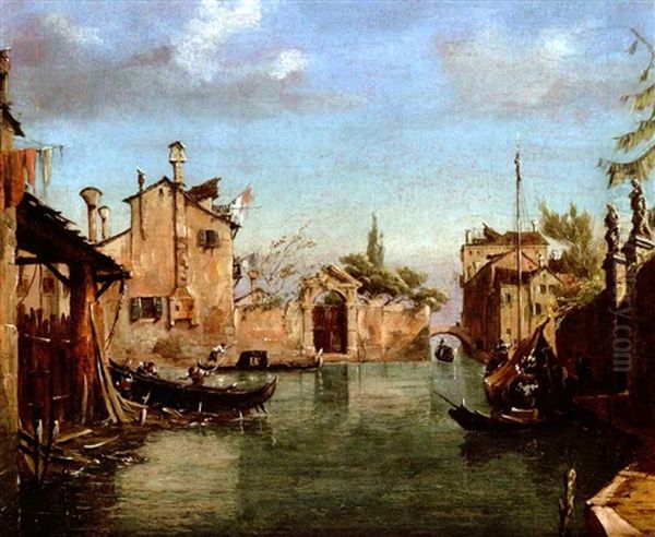 Chantier Naval A Venise Oil Painting by Jacopo di Paolo Marieschi