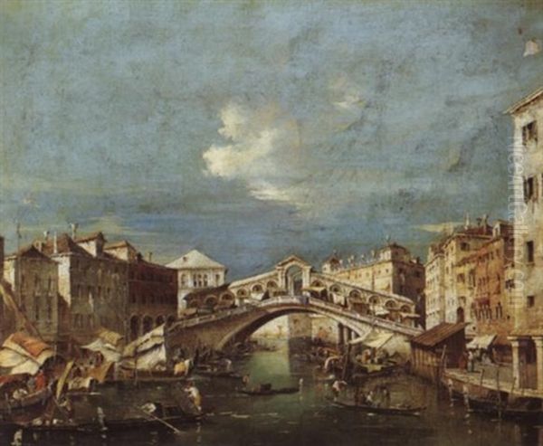 The Rialto Oil Painting by Jacopo di Paolo Marieschi