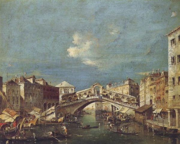 The Rialto Oil Painting by Jacopo di Paolo Marieschi