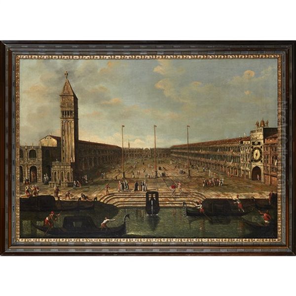 A Capriccio View Of The Piazza San Marco, Looking West Oil Painting by Michele Marieschi