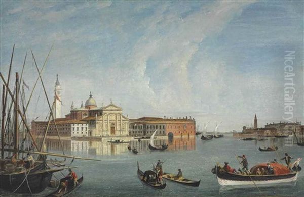 Venice: San Giorgio Maggiore, The Giudecca Beyond Oil Painting by Michele Marieschi