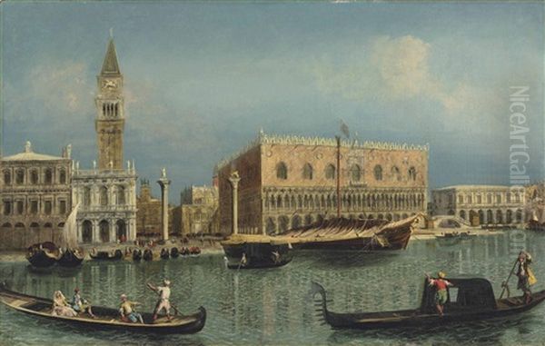 The Bacino Di San Marco, Venice, With The Piazzetta And The Doge's Palace Oil Painting by Michele Marieschi