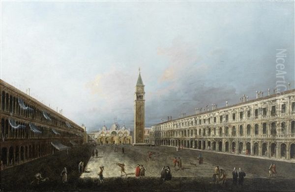 A View Of The Piazza San Marco, Venice Oil Painting by Michele Marieschi