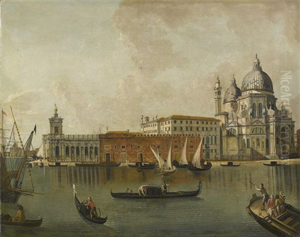 Blick Auf Die Dogana Und Santa Maria Della Salute In Venedig Oil Painting by Michele Marieschi