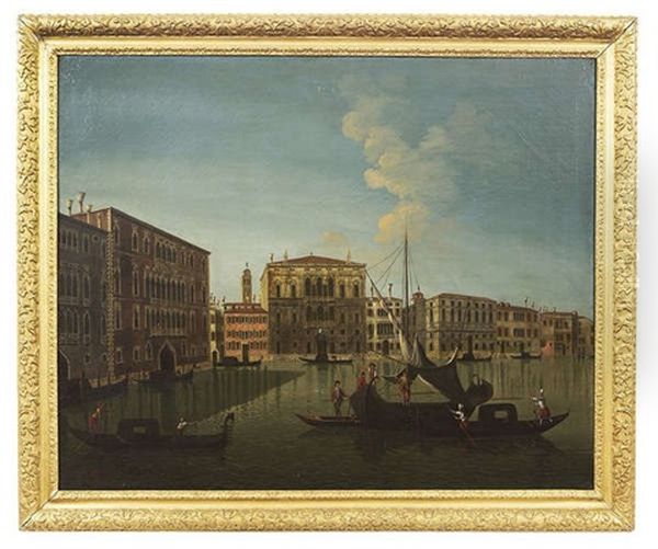 The Grand Canal, Venice With A View Of Ca Foscari, Rio Di Ca Foscari And Palazzo Balbi Oil Painting by Michele Marieschi