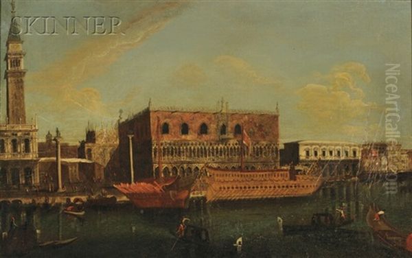 The Molo, Venice, From The Bacino Di San Marco Oil Painting by Michele Marieschi