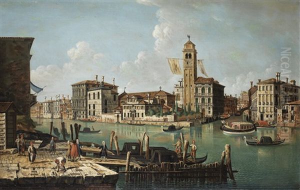 The Entrance To The Cannareggio, Venice, With San Geremia Oil Painting by Michele Marieschi