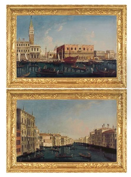 Veduta Di Piazza San Marco Dal Canal Grande (+ Veduta Del Canal Grande; Pair) Oil Painting by Michele Marieschi