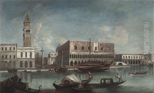 The Bacino Di San Marco, Venice, Looking East, With The Zecca, The Libreria, The Piazzetta Of Saint Mark And The Ducal Palace Oil Painting by Michele Marieschi