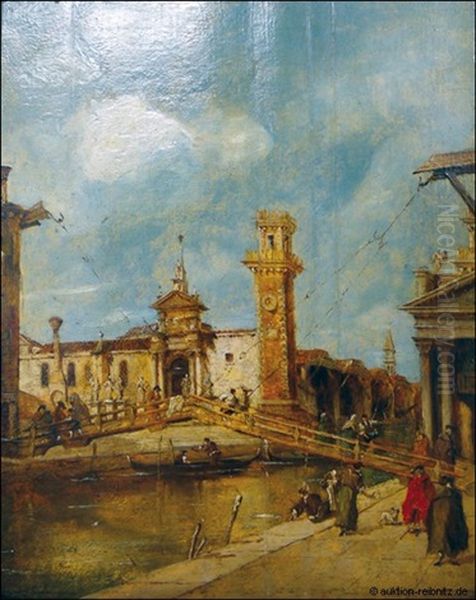 Vedute Von Venedig (+ Another; Verso) Oil Painting by Michele Marieschi